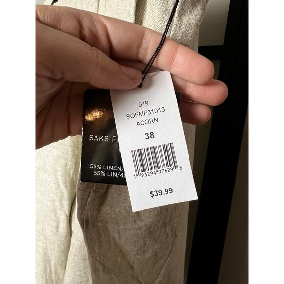 NWT Saks Fifth Avenue Linen Blend Shorts Men's Size 38 - Picture 6 of 6